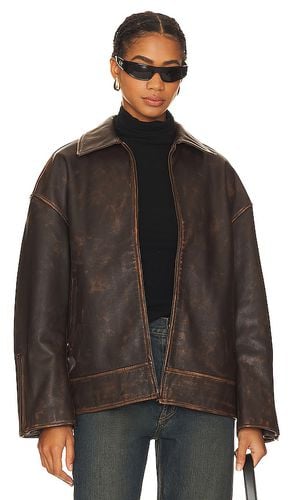 Alek Distressed Leather Jacket in . Taglia M, XL - GRLFRND - Modalova