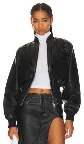 The Cropped Leather Bomber in . Size S, XS - GRLFRND - Modalova