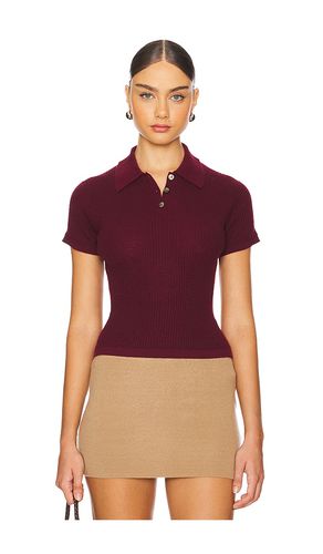 Guest en residence shrunken cashmere polo top en color burgundy talla L en - Burgundy. Talla L (también en M, S, XL, XS) - Guest In Residence - Modalova