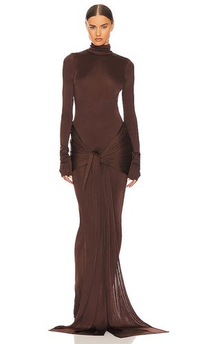 Vestido jersey sarong maxi en color chocolate talla S en - Chocolate. Talla S (también en XS) - Helsa - Modalova