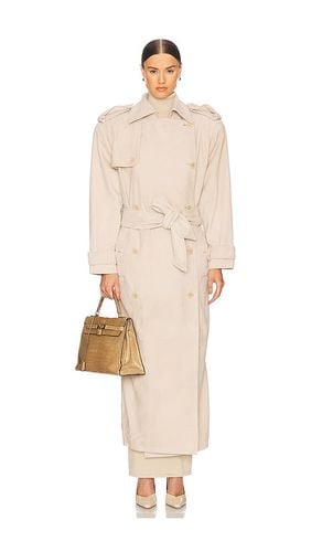 Abrigo suede trench en color neutral talla L en - Neutral. Talla L (también en M, S, XL, XS, XXS) - Helsa - Modalova