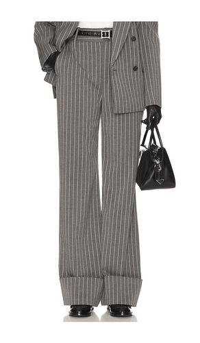 Pantalones pinstripe high waist cuffed en color gris talla L en & - . Talla L (también en S, XS, XXS) - Helsa - Modalova