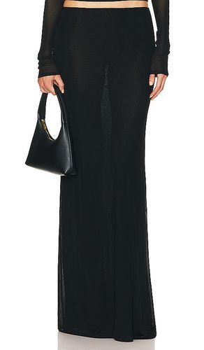 Falda maxi sheer knit layered en color talla L en - Black. Talla L (también en M, XL) - Helsa - Modalova