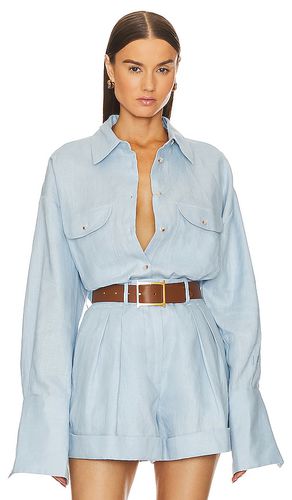Camisa linen button down en color bebe azul talla L/XL en - Baby Blue. Talla L/XL (también en S/M) - Helsa - Modalova