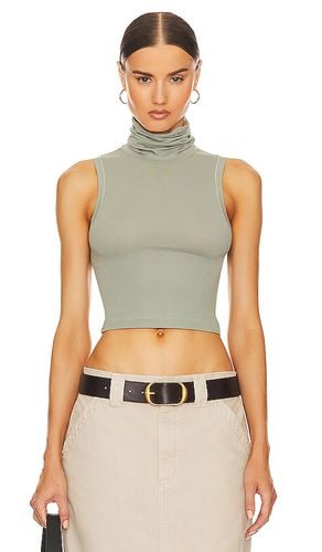 Camiseta tirantes jersey cropped turtleneck en color talla S en - Sage. Talla S (también en XL) - Helsa - Modalova