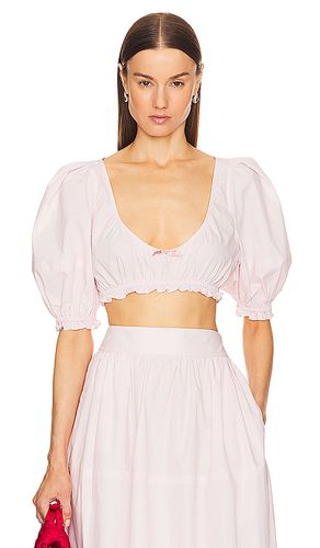 Poplin Cropped Peasant Top in . Taglia M, S, XS - Helsa - Modalova