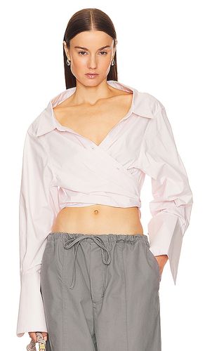 Camisa poplin wrap en color rubor talla M en - Blush. Talla M (también en S) - Helsa - Modalova