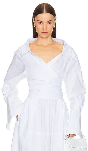 Camisa poplin wrap en color talla M en - White. Talla M (también en S, XL, XS) - Helsa - Modalova
