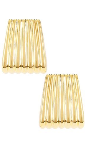 Pendientes maxi ribbed en color oro metálico talla all en - Metallic Gold. Talla all - Heaven Mayhem - Modalova