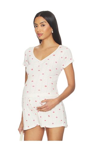 The Pointelle Sweetheart Tee in . Size M. Also in L, XL - HATCH - Modalova