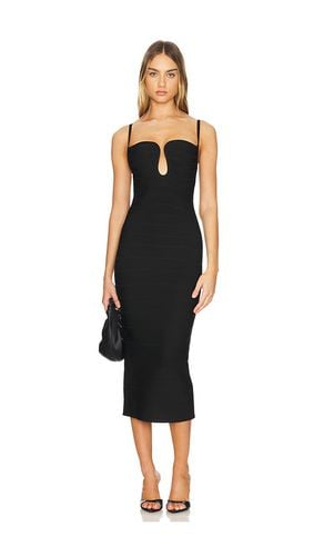 Vestido midi bondage en color talla L en - Black. Talla L (también en M, XS) - Herve Leger - Modalova