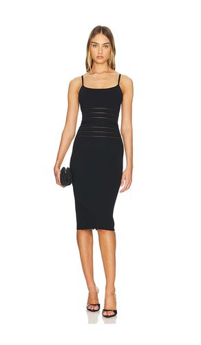 Vestido midi a rayas sheer en color talla L en - Black. Talla L (también en XS) - Herve Leger - Modalova