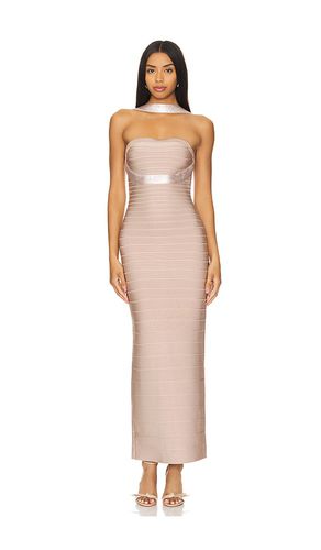 Vestido de vendaje de lentejuelas reverse halter en color nude talla M en - Nude. Talla M (también en S) - Herve Leger - Modalova