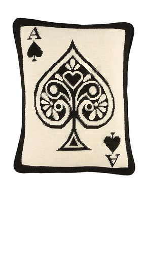 Dealer's Choice Ace Of Spades Needlepoint Pillow in - Jonathan Adler - Modalova