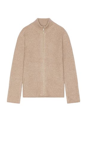 Suéter con cremallera completa waffle knit en color crema talla L en - Cream. Talla L (también en S, XL/1X) - JOHN ELLIOTT - Modalova