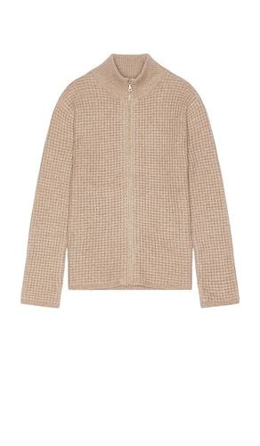 Suéter con cremallera completa waffle knit en color crema talla S en - Cream. Talla S (también en XL/1X) - JOHN ELLIOTT - Modalova