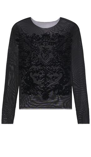 Flock mesh wing print top en color negro talla L en - Black. Talla L (también en M) - Jaded London - Modalova