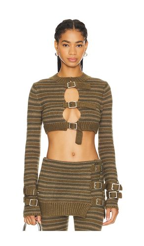 Cropped knitted stripe top en color militar talla L en - Army. Talla L (también en M, S, XL) - Jaded London - Modalova