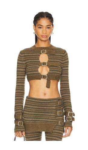 Cropped knitted stripe top en color militar talla XL en - Army. Talla XL (también en XS) - Jaded London - Modalova