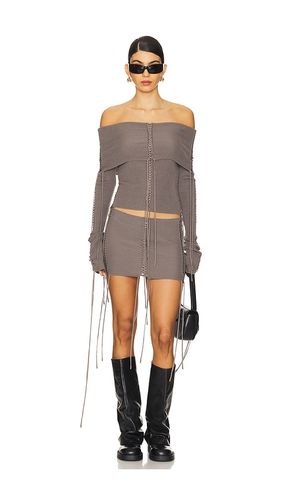 Extreme Fold Over Lace Up Knit Top in . Taglia M, XL - Jaded London - Modalova