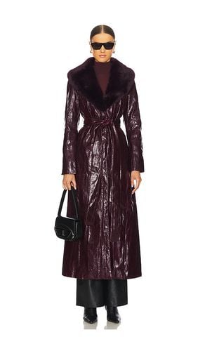 Bordeaux Faux Fur Collar Coat in . Taglia S - Kim Shui - Modalova