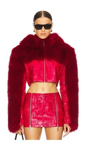 Cropped Faux Fur Hoodie Jacket in . Size M, XS - Kim Shui - Modalova