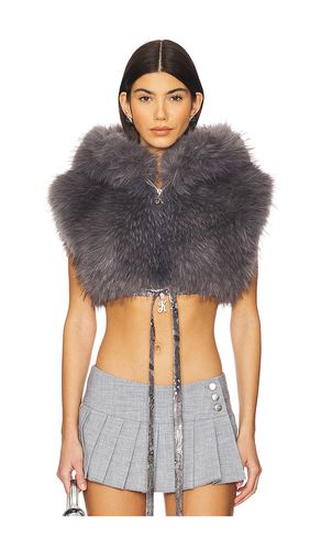 Cropped Faux Fur Hoody Vest in . Size XS - Kim Shui - Modalova