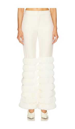 Faux fur pants en color crema talla L en - Cream. Talla L (también en M, S, XS) - Kim Shui - Modalova