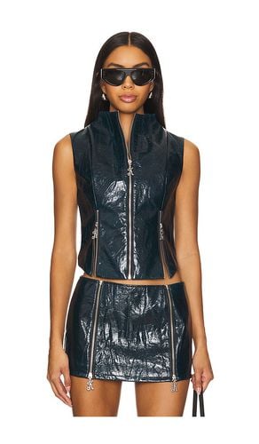 Faux Leather Bustier With K Zipper in . Taglia S, XS - Kim Shui - Modalova