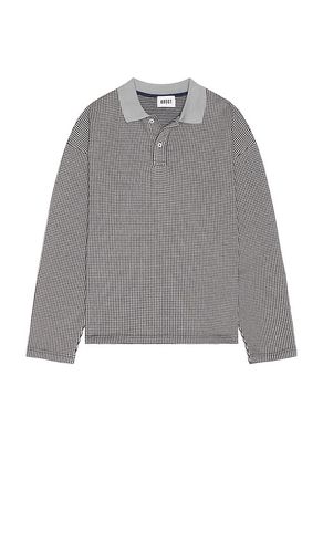 Houndstooth jacquard knit rugby polo en color gris talla L en - Grey. Talla L (también en M, S, XL/1X) - KROST - Modalova