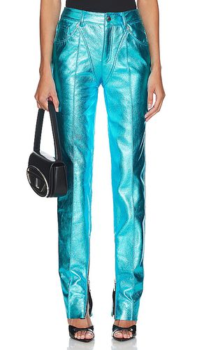 Leather tapered pant in color blue size M in - Blue. Size M (also in S, XS) - LaQuan Smith - Modalova