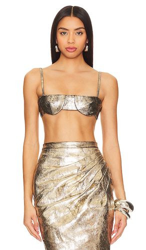 Metallic Leather Bralette in . Taglia M - LaQuan Smith - Modalova