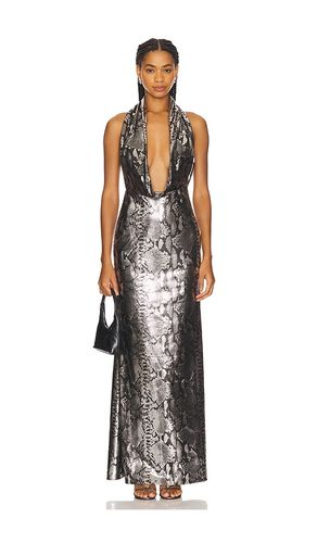 Metal Snake Deep Cowl Neck Gown in . Size 0. Also in 4 - LaPointe - Modalova