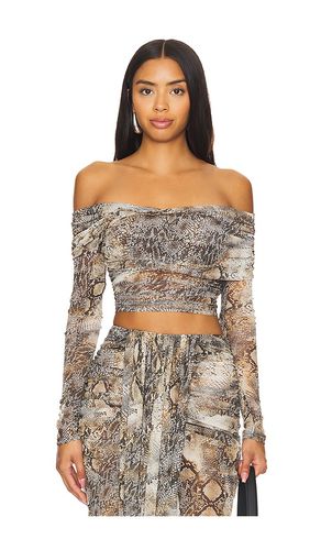 Mesh Off Shoulder Wrap Top in . Taglia L - Lapointe - Modalova