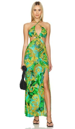 Maxivestido palm island halter keyhole cut out en color verde talla L en - Green. Talla L (también en XS) - Luli Fama - Modalova