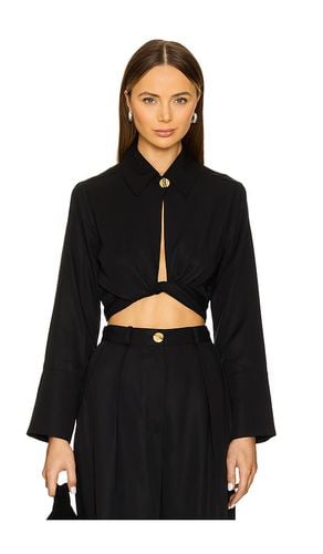 Collared long sleeve wrap top en color negro talla 2 en - Black. Talla 2 (también en 4, 6, 8) - MATTHEW BRUCH - Modalova