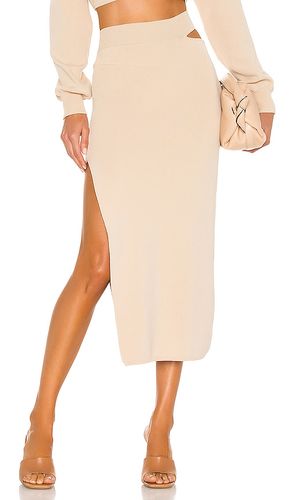 Falda de punto a media pierna cut out en color beige talla L en - Beige. Talla L (también en XL) - Michael Costello - Modalova