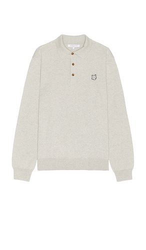 Bold fox head patch polo jumper en color gris talla L en - Grey. Talla L (también en M, S) - Maison Kitsune - Modalova