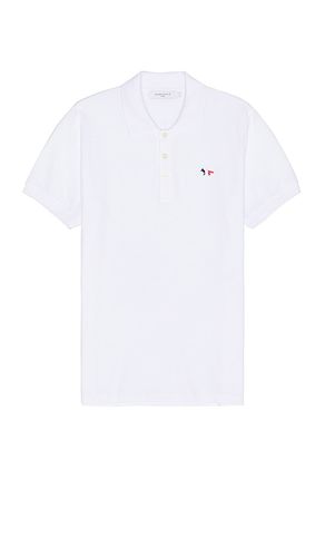 Tricolor fox patch polo en color talla L en - White. Talla L (también en S, XL/1X) - Maison Kitsune - Modalova