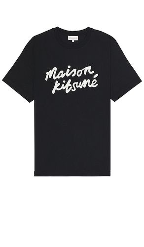 Camiseta cómoda con escritura a mano kitsune en color talla L en - Black. Talla L (también en M, S, XL/1X) - Maison Kitsune - Modalova
