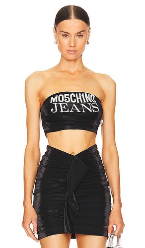 Shiny jersey strapless top en color talla 36 en - Black. Talla 36 (también en 38, 40) - Moschino Jeans - Modalova