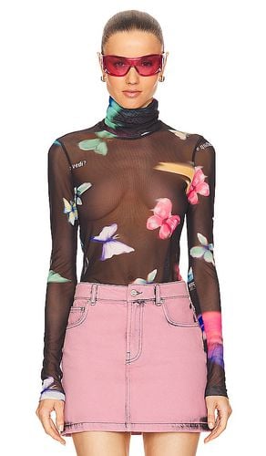 Butterfly Print Tulle Top in . Taglia 40 - Moschino Jeans - Modalova