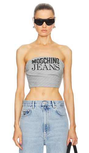 Strapless crop top en color gris talla 36 en - Grey. Talla 36 (también en 38, 40, 42) - Moschino Jeans - Modalova