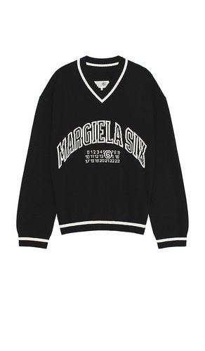 Jersey cuello pico margiela six en color talla L en - Black. Talla L (también en M) - MM6 Maison Margiela - Modalova