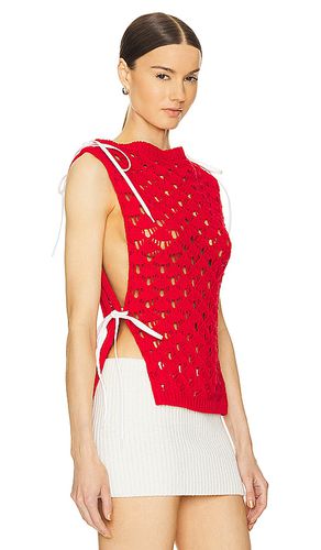 Chunky crochet top en color talla 40/S en - Red. Talla 40/S (también en 38/XS, 42/M, 44/L) - MSGM - Modalova