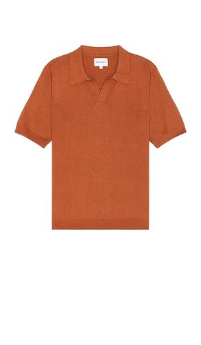 Leif cotton linen polo en color óxido talla L en - Rust. Talla L (también en M, S) - Norse Projects - Modalova