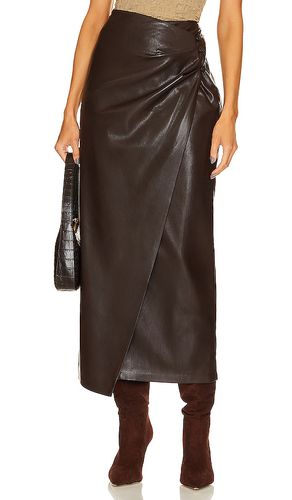 Falda larga de cuero marcha en color chocolate talla L en - Chocolate. Talla L (también en M) - Nanushka - Modalova