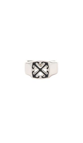 Enamel Arrow Ring in . Taglia 66 - OFF-WHITE - Modalova