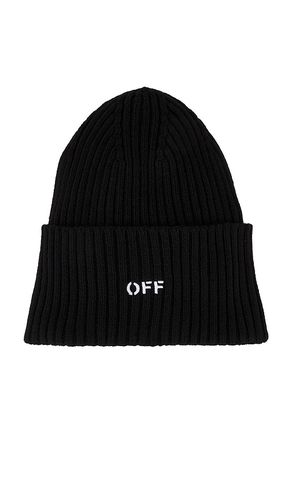 Off Stamp Loose Knit Beanie in - OFF-WHITE - Modalova