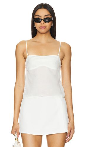 La camiseta de lino open back top en color talla 00 en - White. Talla 00 (también en 0, 2, 4, 6) - onia - Modalova